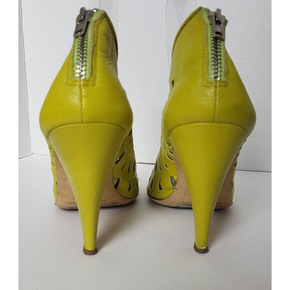Loeffler Randall Yellow Peep Toe Heels Womens Shoes Size 10 - Picture 3 of 9